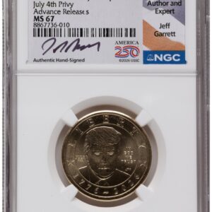 2026 Modern Bullion Coins (2026 Semiquincentennial President Donald J. Trump $1 (Privy Mark) AR Jeff Garrett America 250)