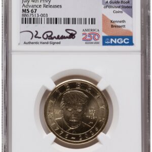 2026 Modern Bullion Coins (2026 Semiquincentennial President Donald J. Trump $1 (Privy Mark) AR Kenneth Bressett America 250 )