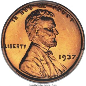 1937 Proof Lincoln Cents (1937 1C, RD CAC PCGS Secure PCGS Plus)