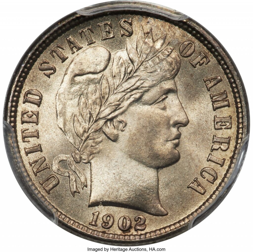 1902 Barber Dimes (1902 10C CAC PCGS Secure PCGS Plus)