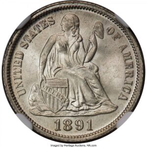 1891-O Seated Dimes (1891-O 10C)