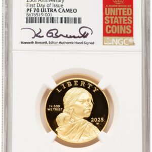 2025-W Modern Bullion Coins (2025-W 1/2 oz Proof Gold Sacagawea 25th Anniversary FDI Kenneth Bressett Red Book)