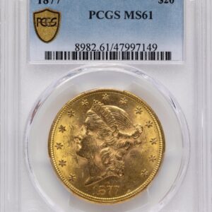 1877 Liberty Double Eagles (1877 $20 PCGS Secure Blue Gradient)