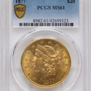 1877 Liberty Double Eagles (1877 $20 PCGS Secure Blue Gradient)