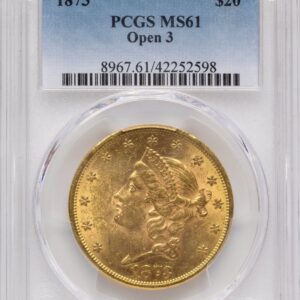 1873 Liberty Double Eagles (1873 $20 OPEN 3 Blue Gradient)