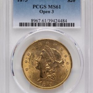 1873 Liberty Double Eagles (1873 $20 OPEN 3 Blue Gradient)