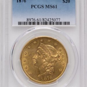 1876 Liberty Double Eagles (1876 $20 Blue Gradient)