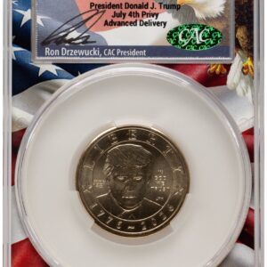 2026 Modern Bullion Coins (2026 Semiquincentennial President Donald J. Trump $1 (Privy Mark) Advanced Delivery Ron Drzewucki Flag Core)