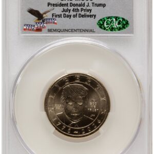 2026 Modern Bullion Coins (2026 Semiquincentennial President Donald J. Trump $1 (Privy Mark) First Day of Delivery America 250 Eagle with Banner Label)