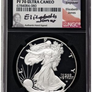 2023-W Modern Bullion Coins (2023-W Proof Silver Eagle 1 oz FDI Elizabeth Jones Blk Core)