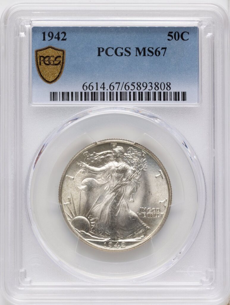 1942 Walking Liberty Half Dollars (1942 50C, MS PCGS Secure)