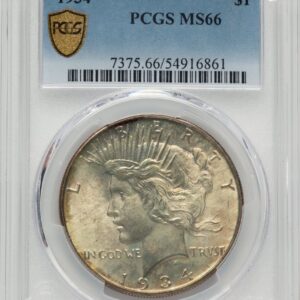 1934 Peace Dollars (1934 S$1 PCGS Secure)