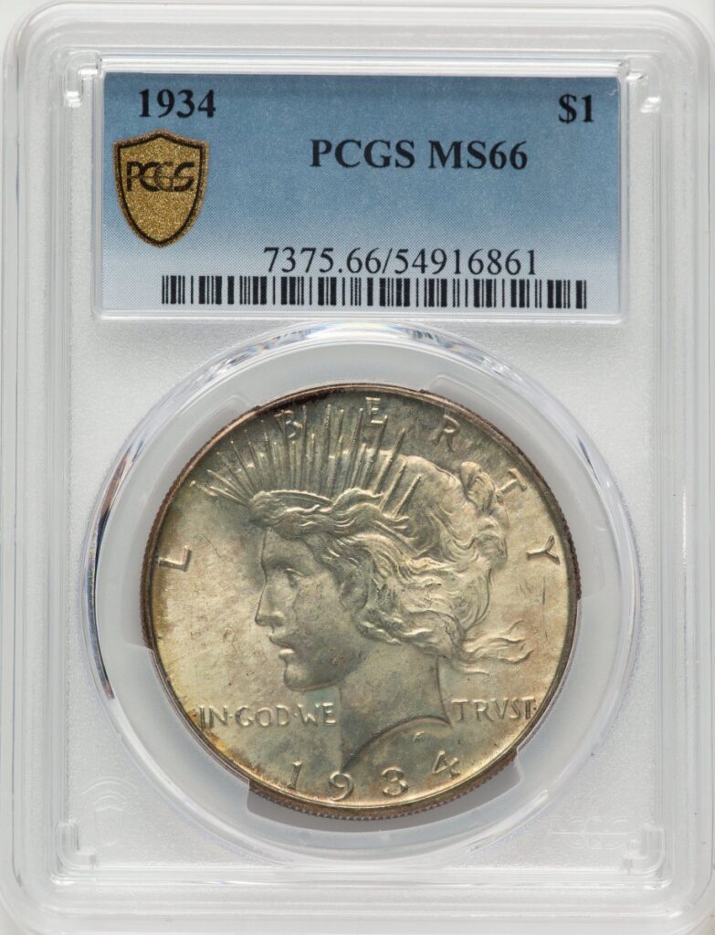 1934 Peace Dollars (1934 S$1 PCGS Secure)