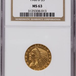 1908-D Indian Half Eagles (1908-D $5)