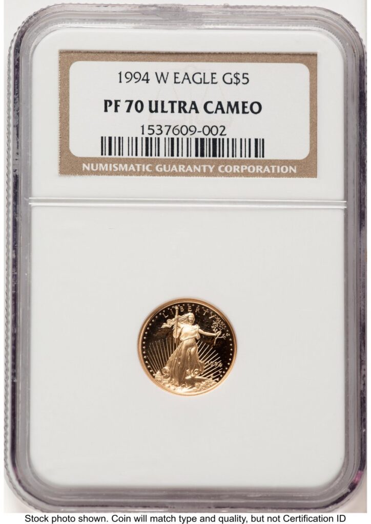 1000 Modern Bullion Coins (1994-W Proof Gold Eagle 1.85 oz Brown Label)