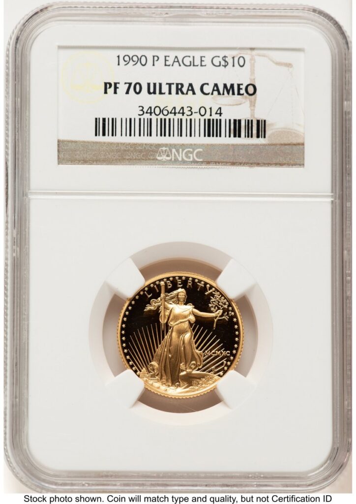 1990-P Modern Bullion Coins (1990-P Proof Gold Eagle 1/4 oz Brown Label)
