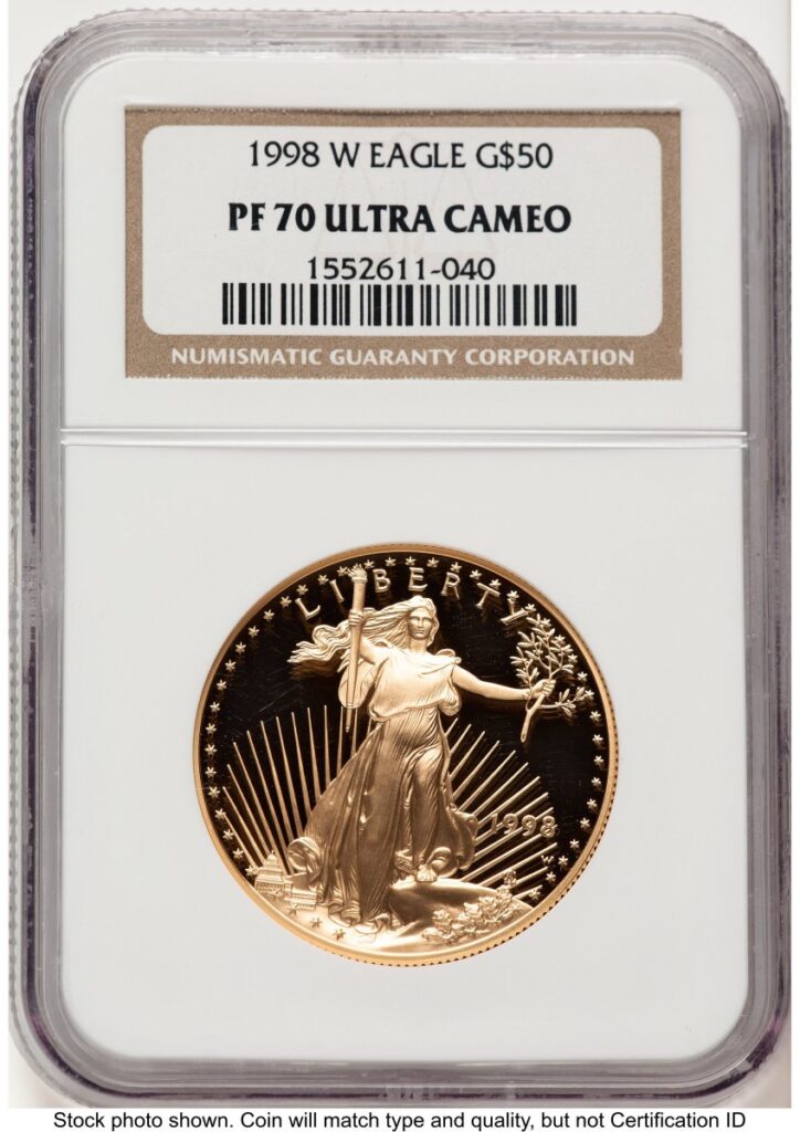 1998-W Modern Bullion Coins (1998-W Proof Gold Eagle 1 oz Brown Label)