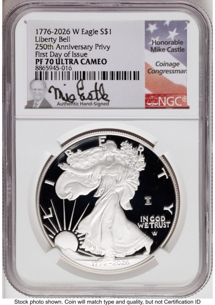 2026-W Modern Bullion Coins (2026-W Proof Silver Eagle 1 oz FDI Mike Castle)
