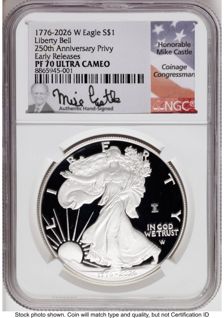 2026-W Modern Bullion Coins (2026-W Proof Silver Eagle 1 oz ER Mike Castle)