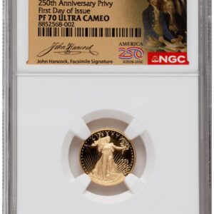 2026-W Modern Bullion Coins (2026-W Proof Gold Eagle 1/10 oz FDI America 250 John Hancock Label)