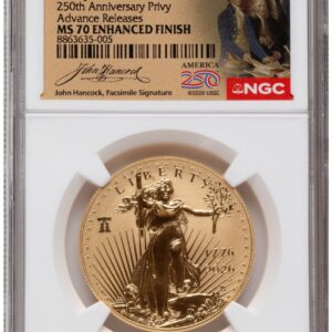 2026-W Modern Bullion Coins (2026-W Enhanced Gold Eagle 1 oz AR America 250 John Hancock Label)