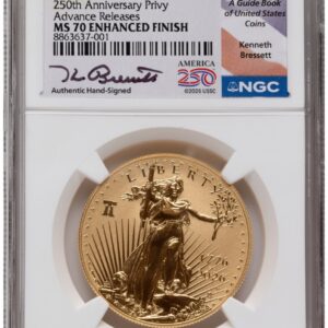 2026-W Modern Bullion Coins (2026-W Enhanced Gold Eagle 1 oz AR Kenneth Bressett America 250 )