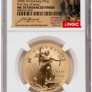 2026-W Modern Bullion Coins (2026-W Enhanced Gold Eagle 1 oz FDI America 250 John Hancock Label)