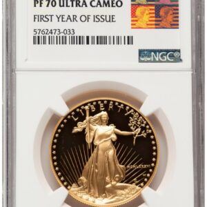 1986-W Modern Bullion Coins (1986-W Proof Gold Eagle 1 oz Reagan Bust Art First Year of Issue)