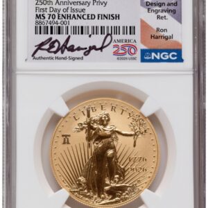 2026-W Modern Bullion Coins (2026-W Enhanced Gold Eagle 1 oz FDI Ron Harrigal America 250)