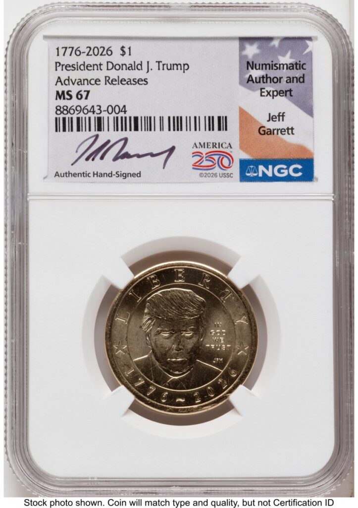 2026 Modern Bullion Coins (2026 Semiquincentennial President Donald J. Trump $1 AR Jeff Garrett America 250)