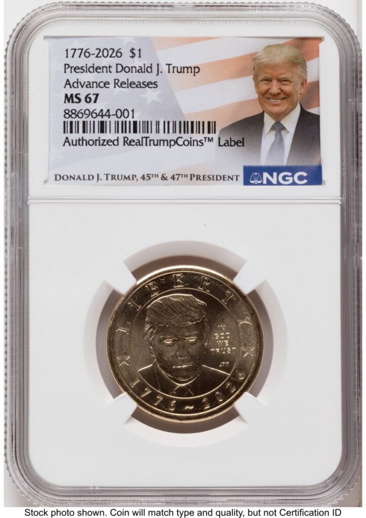 2026 Modern Bullion Coins (2026 Semiquincentennial President Donald J. Trump $1 AR Trump Label)