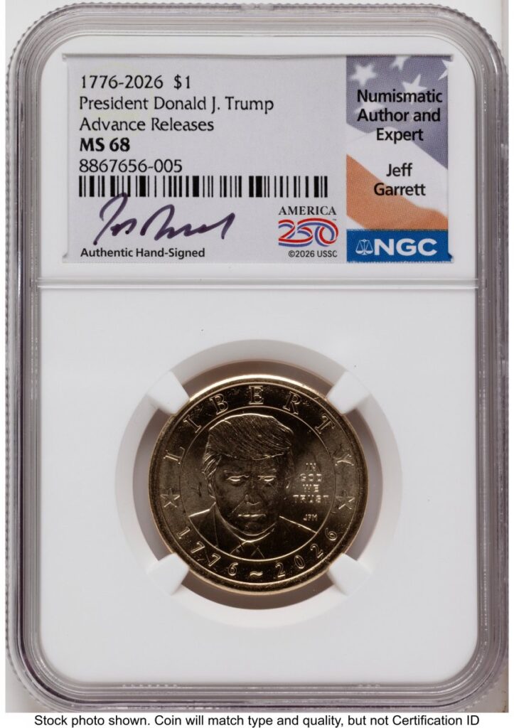2026 Modern Bullion Coins (2026 Semiquincentennial President Donald J. Trump $1 AR Jeff Garrett America 250)