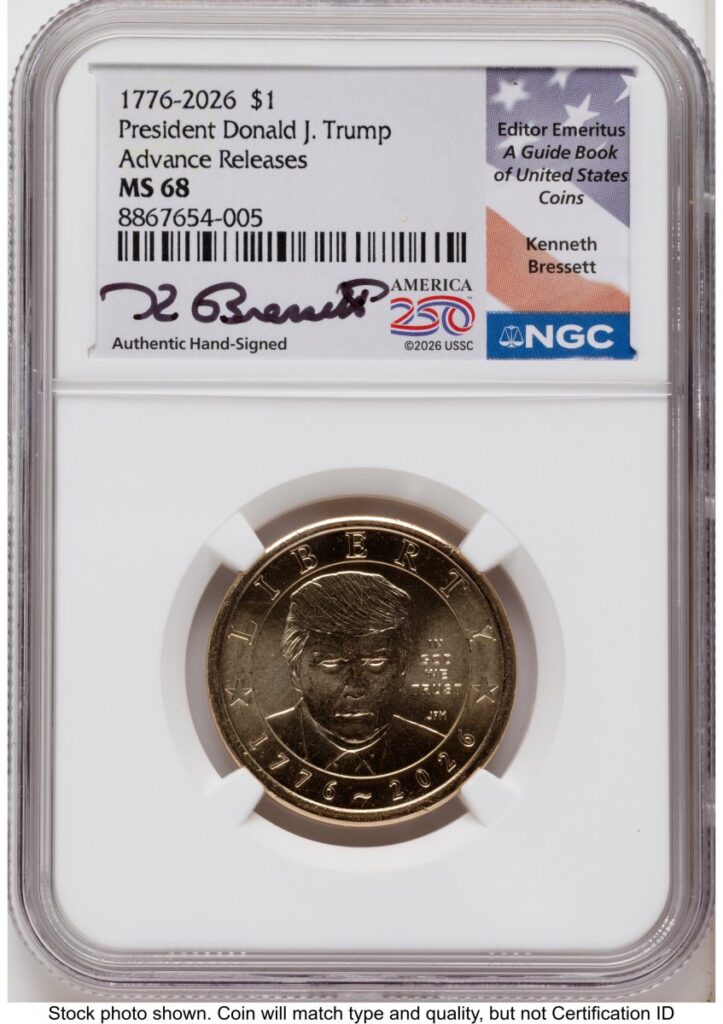 2026 Modern Bullion Coins (2026 Semiquincentennial President Donald J. Trump $1 AR Kenneth Bressett America 250 )