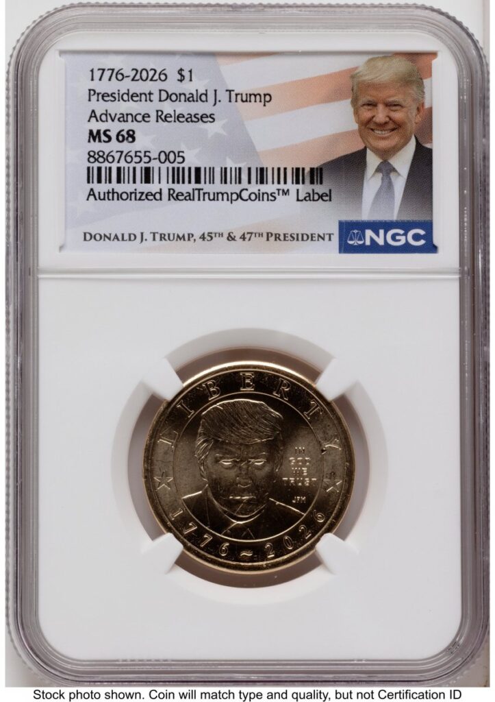 2026 Modern Bullion Coins (2026 Semiquincentennial President Donald J. Trump $1 AR Trump Label)