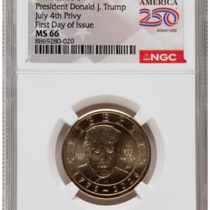 2026 Modern Bullion Coins (2026 Semiquincentennial President Donald J. Trump $1 (Privy Mark) FDI America 250 Label)