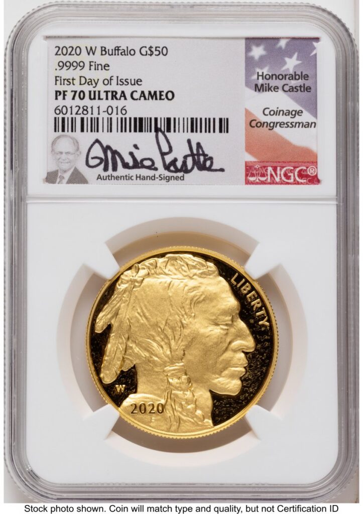 2020-W Modern Bullion Coins (2020-W Proof Gold Buffalo 1 oz FDI Mike Castle)