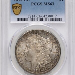 1892-CC Morgan Dollars (1892-CC S$1 PCGS Secure)