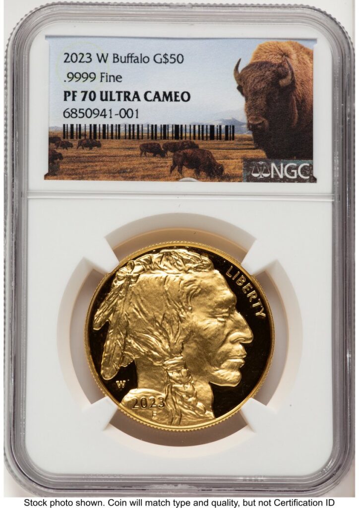 2023-W Modern Bullion Coins (2023-W Proof Gold Buffalo 1 oz Bison Label)