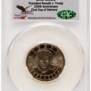 2026 Modern Bullion Coins (2026 Semiquincentennial President Donald J. Trump $1 First Day of Delivery America 250 Eagle with Banner Label)