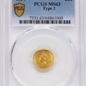 1854 Gold Dollars (1854 G$1 Type Two PCGS Secure)