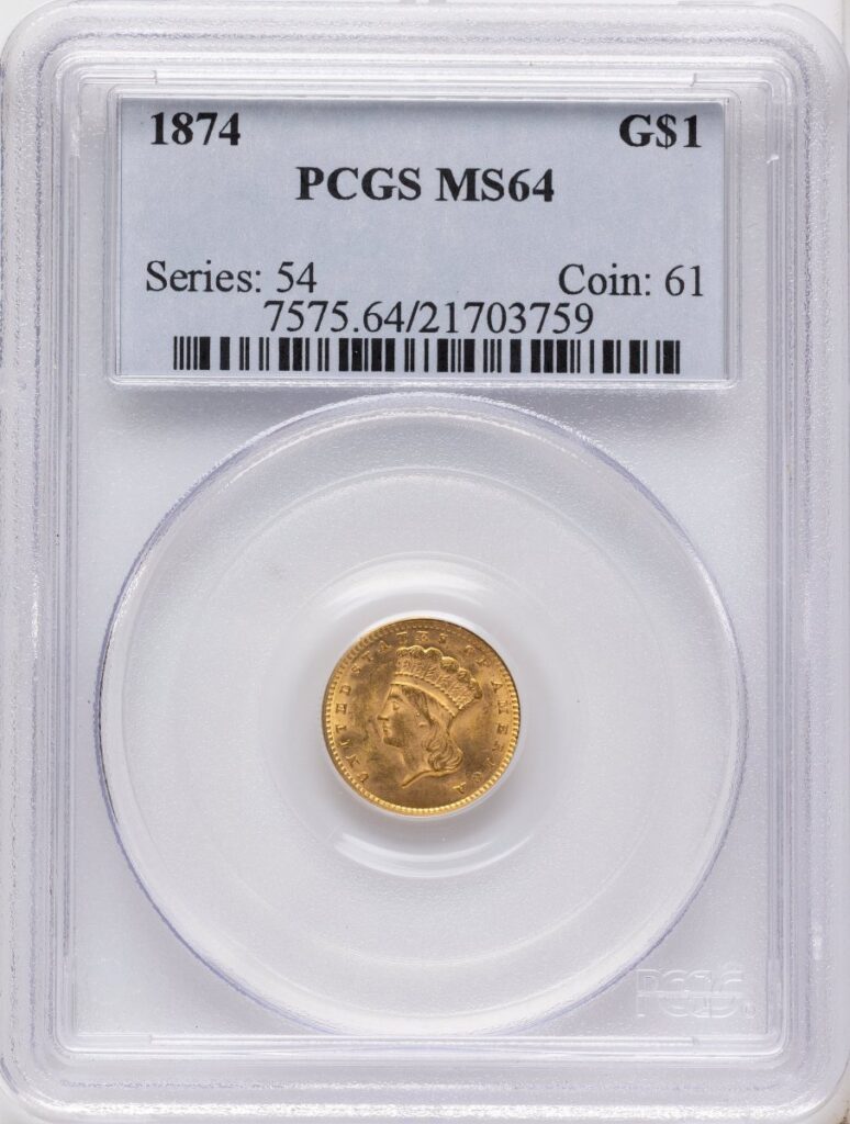1874 Gold Dollars (1874 G$1)