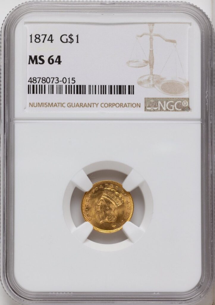 1874 Gold Dollars (1874 G$1)