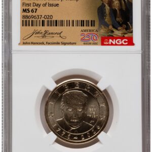2026 Modern Bullion Coins (2026 Semiquincentennial President Donald J. Trump $1 FDI America 250 John Hancock Label)