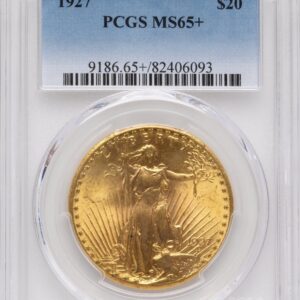 1927 Saint-Gaudens Double Eagles (1927 $20 PCGS Plus Blue Gradient)