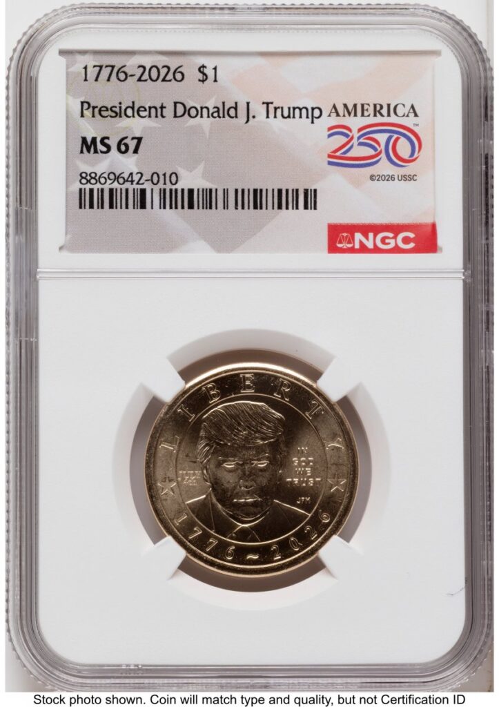 2026 Modern Bullion Coins (2026 Semiquincentennial President Donald J. Trump $1 America 250 Label)