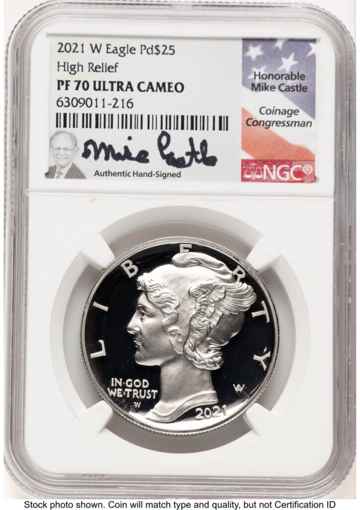 2021-W Modern Bullion Coins (2021-W Palladium Eagle 1 oz, PR Mike Castle)