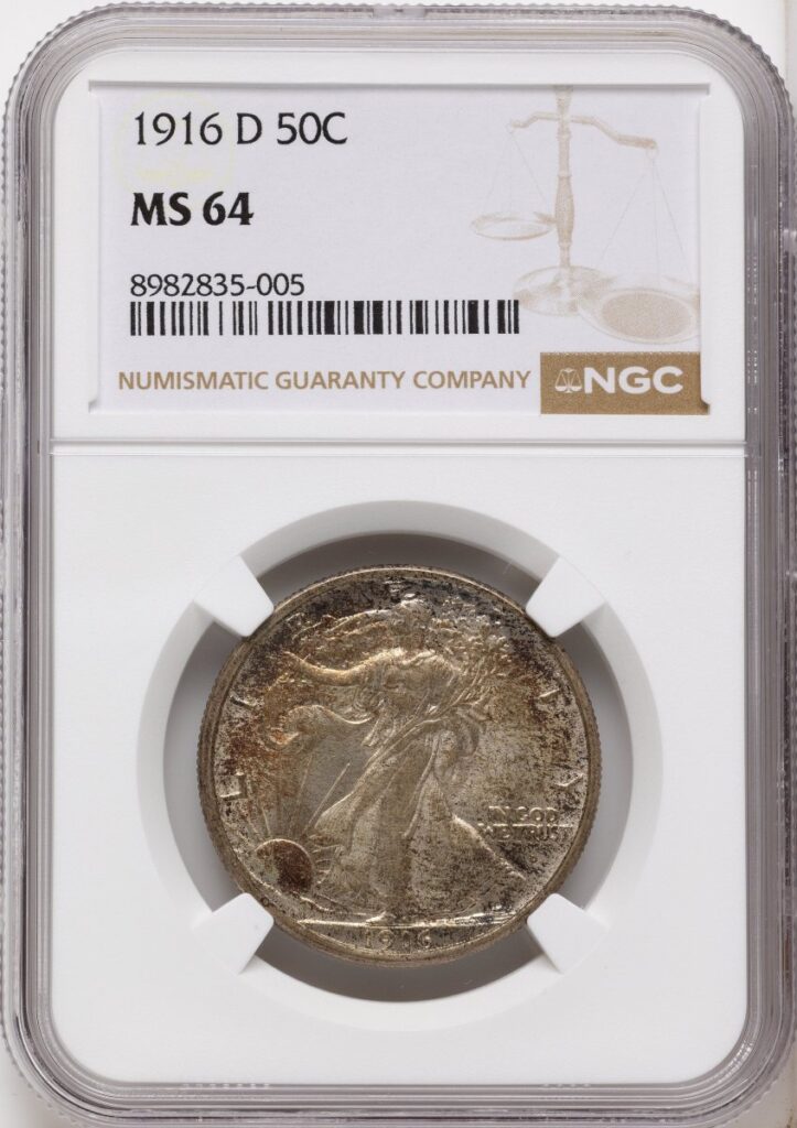 1916-D Walking Liberty Half Dollars (1916-D 50C, MS)