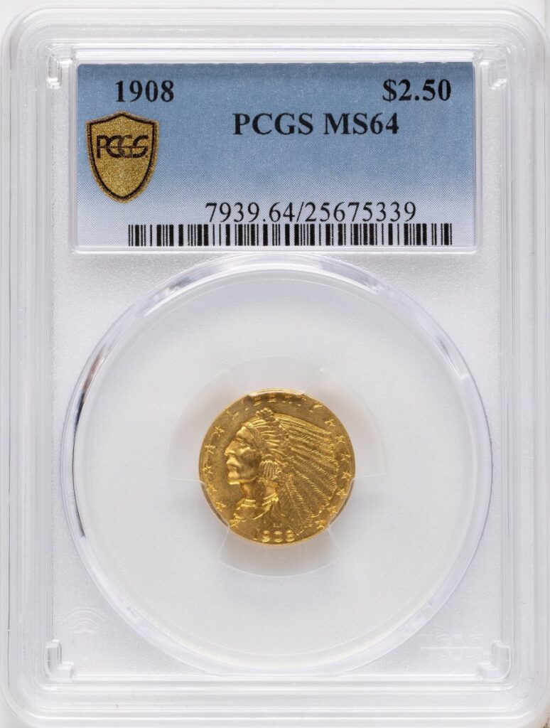 1908 Indian Quarter Eagles (1908 $2 1/2 PCGS Secure)