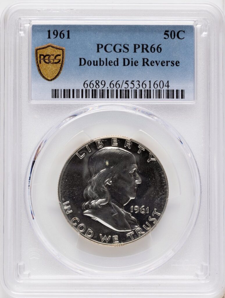 1961 Proof Franklin Half Dollars (1961 50C Doubled Die Reverse PCGS Secure)