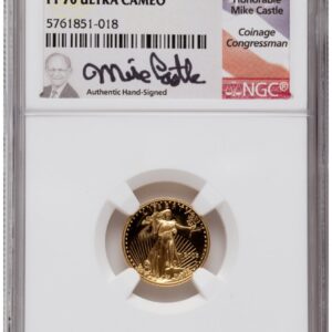 1000 Modern Bullion Coins (2008-W Proof Gold Eagle 1.85 oz Mike Castle)